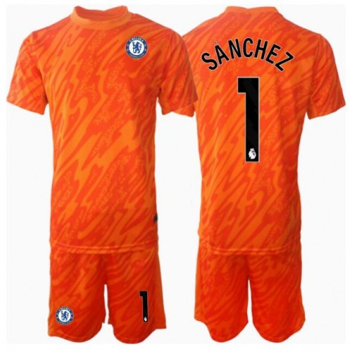 Fotballdrakt Barn Chelsea Robert Sanchez #1 Keeper Hjemmedraktsett 2024-25 Kortermet (+ Korte bukser)